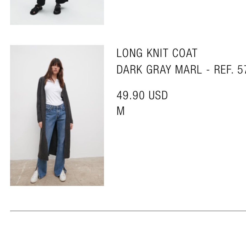 Zara long dark marl gray cardigan